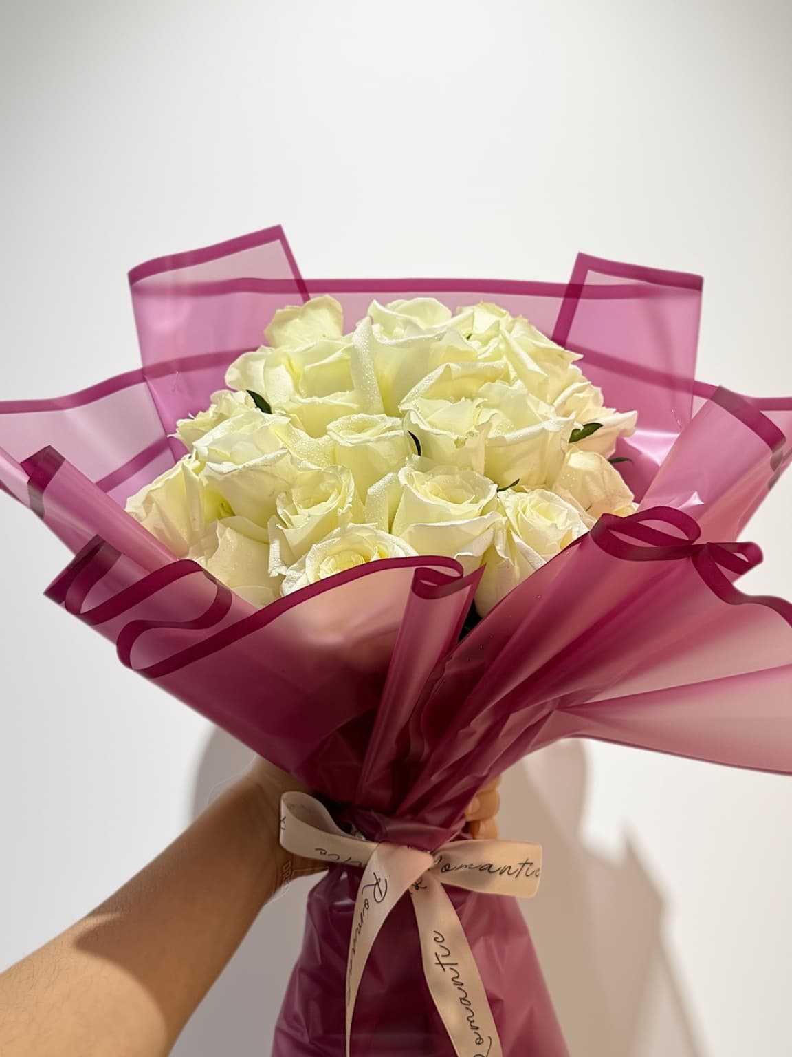 Blush Wrapped 20 White Roses