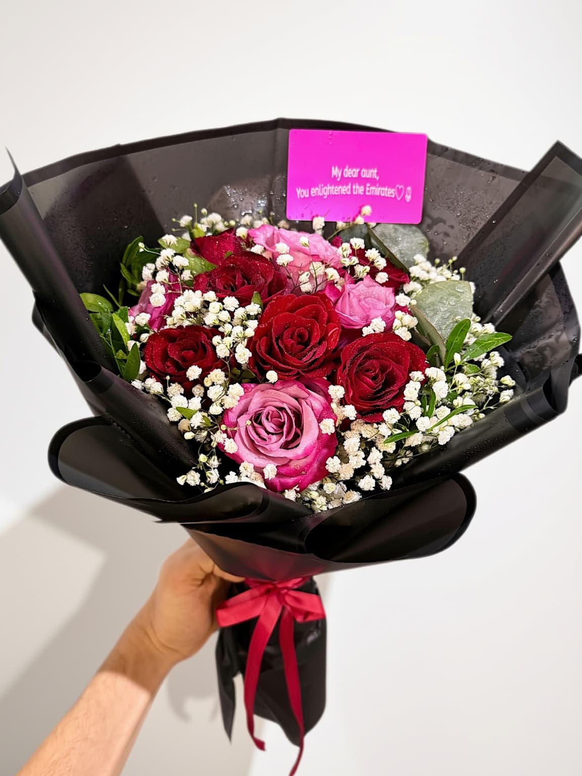 Ruby & Blush 12 Mixed Roses Bouquet