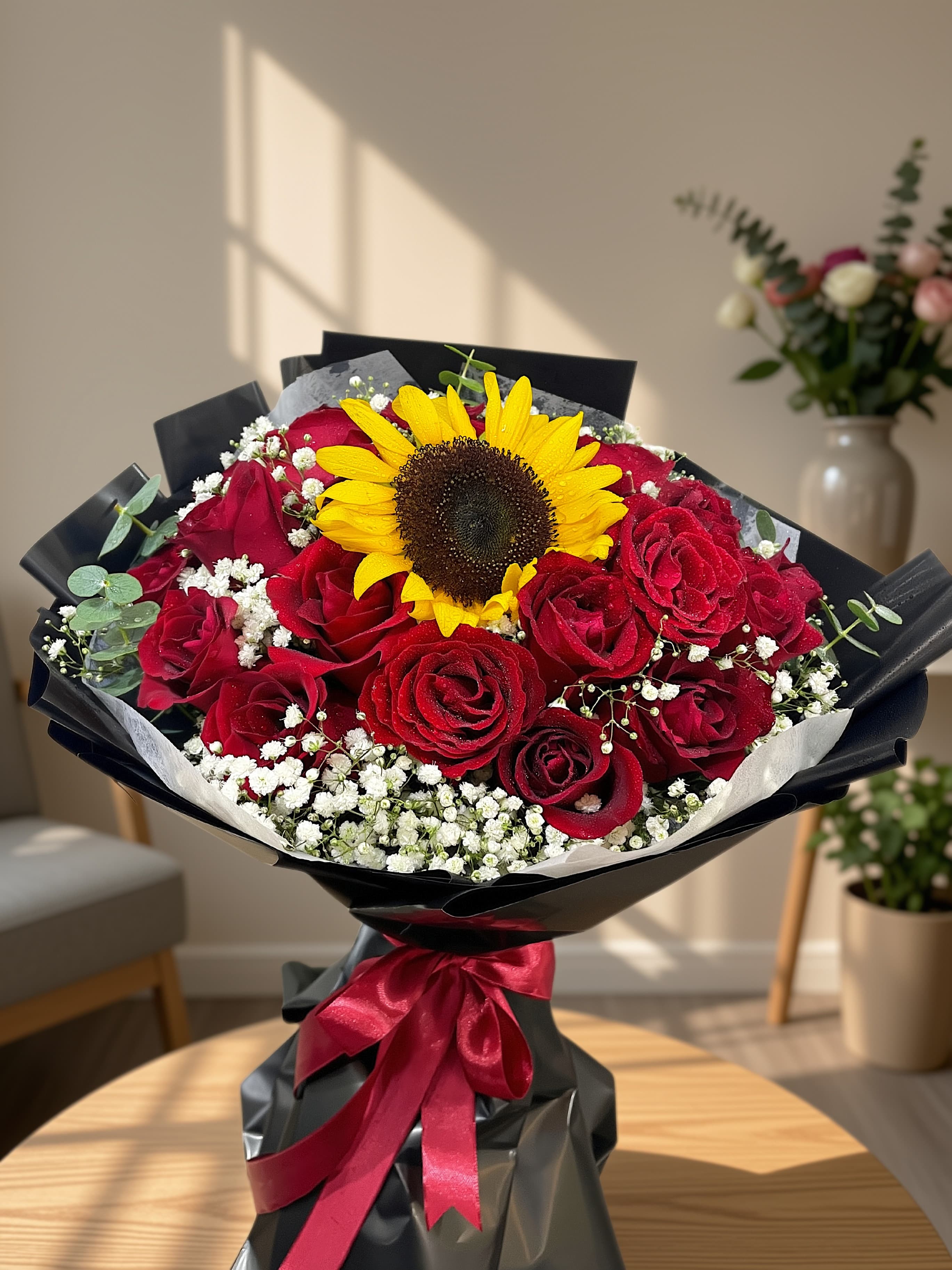 Red Roses & Sunflower Bouquet 25