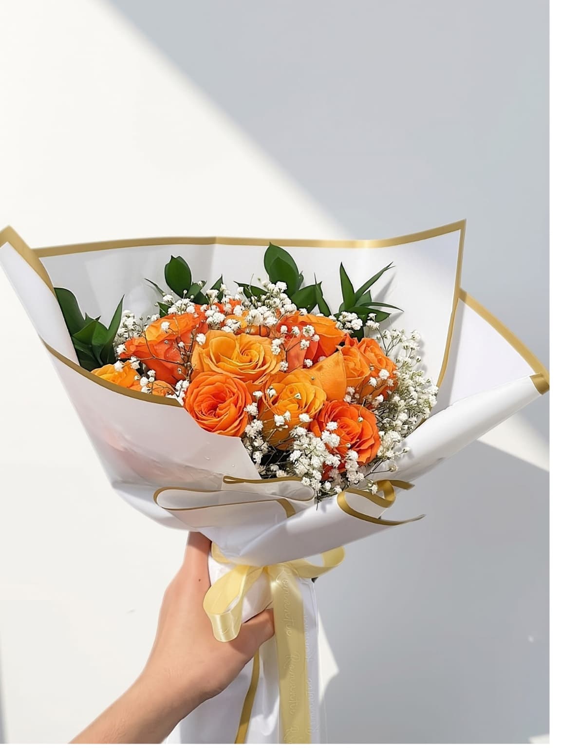Golden Sunset 20 Orange Roses Bouquet