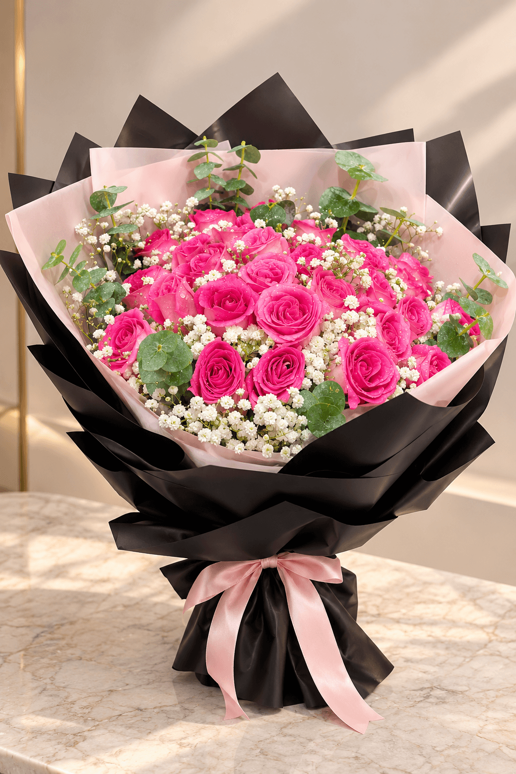 Pink Elegance – 30 Pink Roses Bouquet