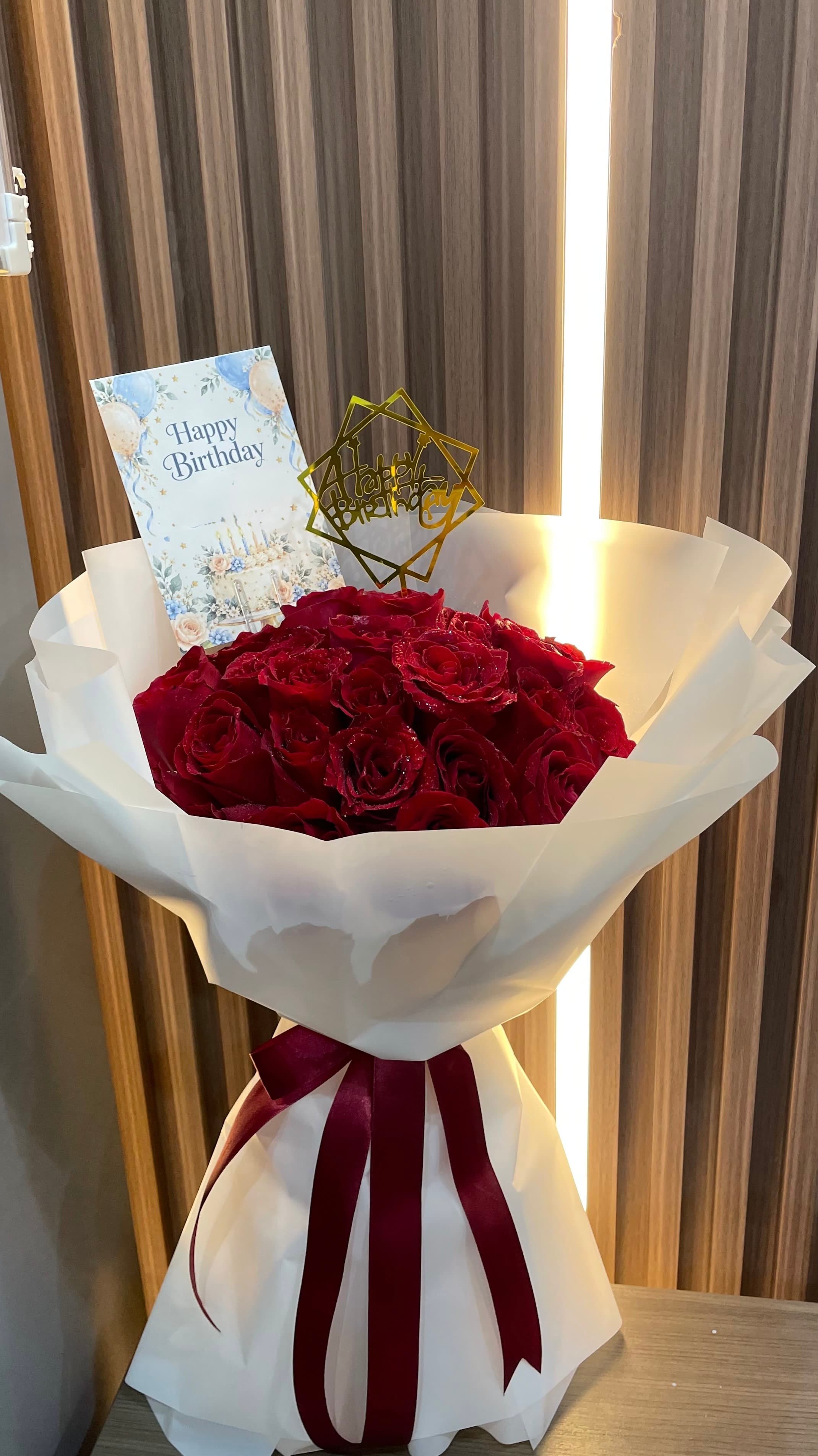 Classic Red Roses Birthday Bouquet